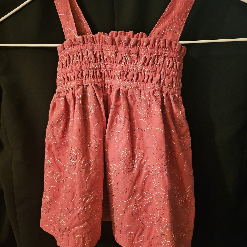 Penelope Mack Pink Sundress with Embroidered Accents, Size 3/6mo